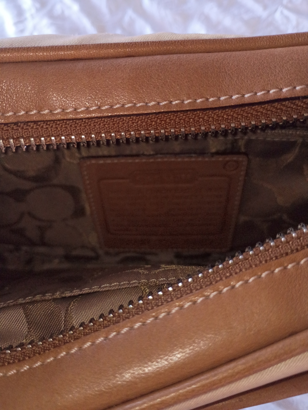 Coach Beige Mini Shoulder Bag with Tan Trim - Picture 7 of 8